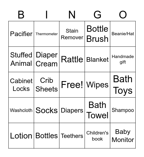 Baby de Lorimier Bingo Card