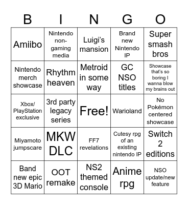‘Tendo E3 2026 Bingo Card