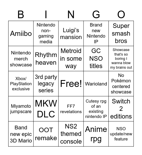 ‘Tendo E3 2026 Bingo Card