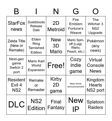Untitled Bing Bingo Card