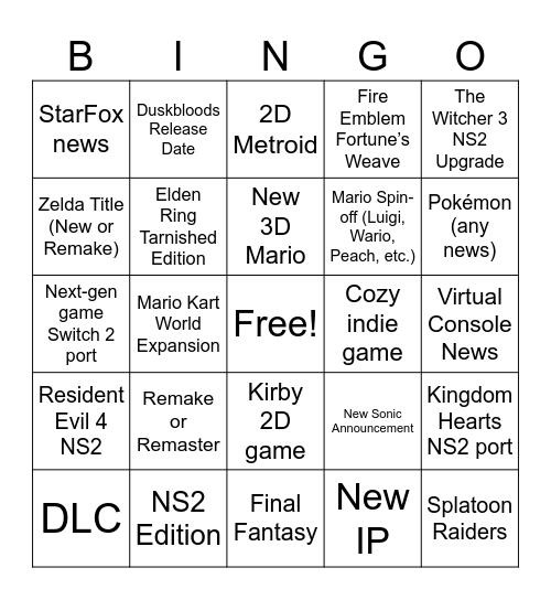 Untitled Bing Bingo Card