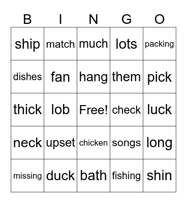 9:00  Bingo Card