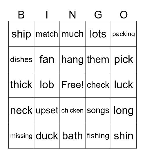 9:00  Bingo Card