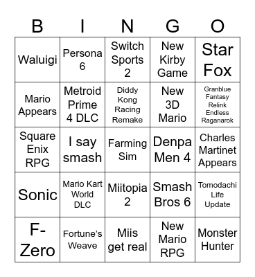 June 2026 Direct Bingo Card