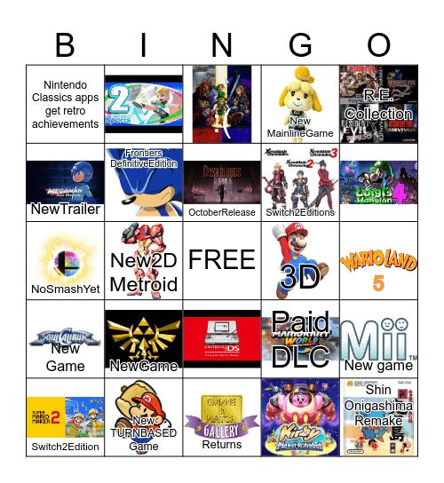 Nintendo Direct Bingo for 6/9/2026 Bingo Card