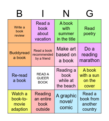 Summer BING Bingo Card