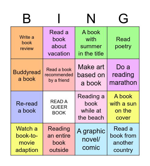 Summer BING Bingo Card