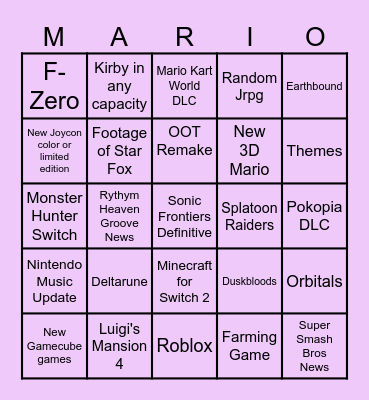 JUNE 2026 Direct Bingo Card