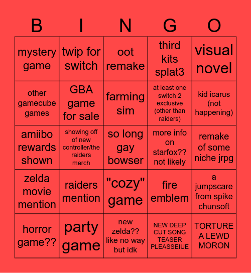the 69 direct Bingo Card