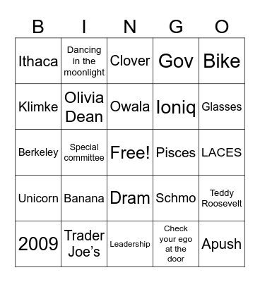 Mr. Baskin Bingo Card