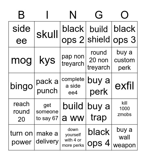 Bro vs Bro Clarky vs Birdy Bingo Card