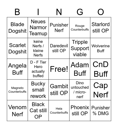Marvel Rivals S 8.5 Bingo Card