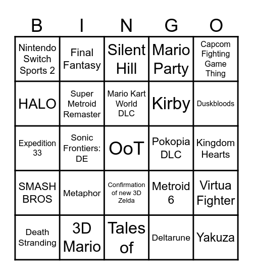 Direct 6/9 Bingo Card
