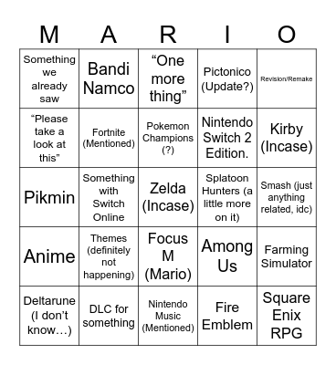 Summer Direct Bingo Card