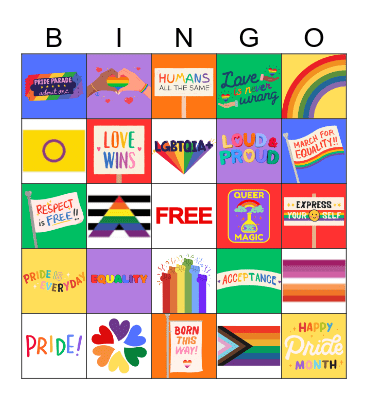 PRIDE BINGO Card