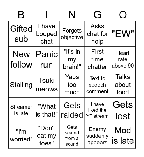 ScaredyChlo's Routine Bingo (post in discord) Bingo Card