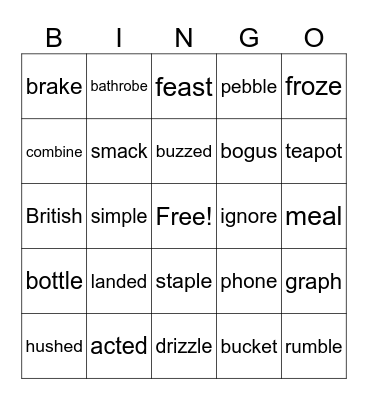 4th grade Bingo Card