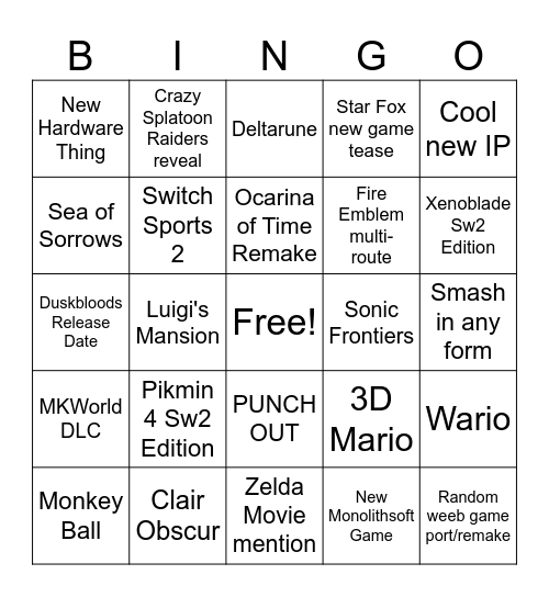 2026 june direct Bingo Card