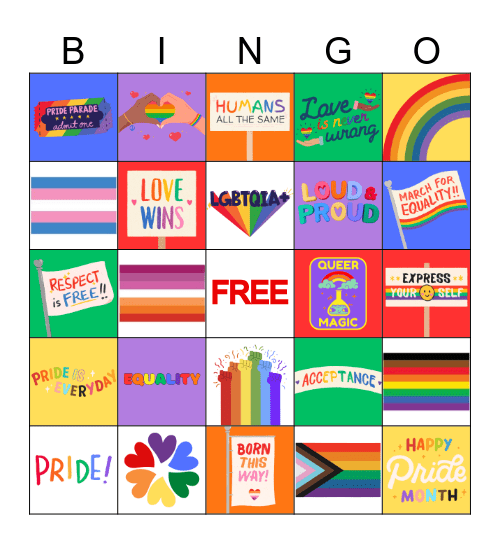 PRIDE BINGO Card