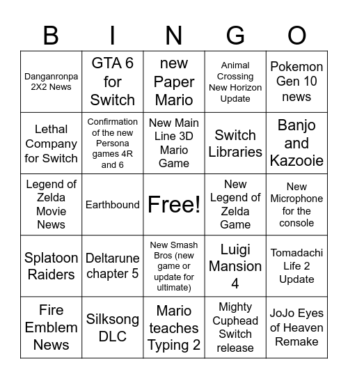 Direct Bingo Card