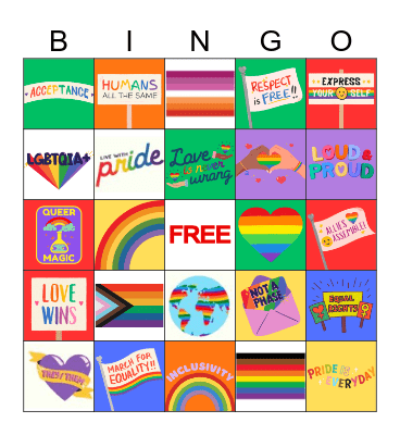 PRIDE BINGO Card