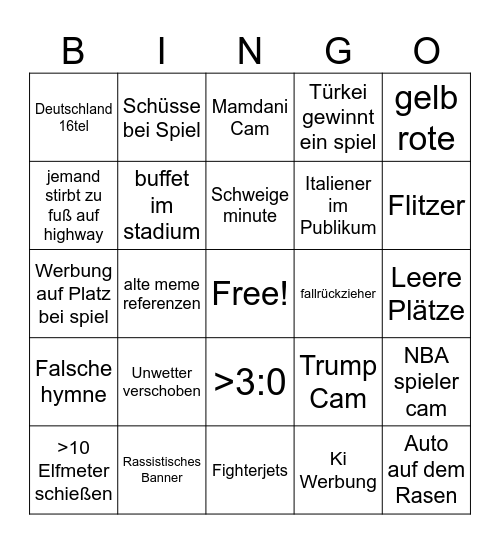 WM BINGO Card