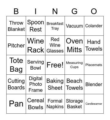 Nats' Bridal Bingo! Bingo Card