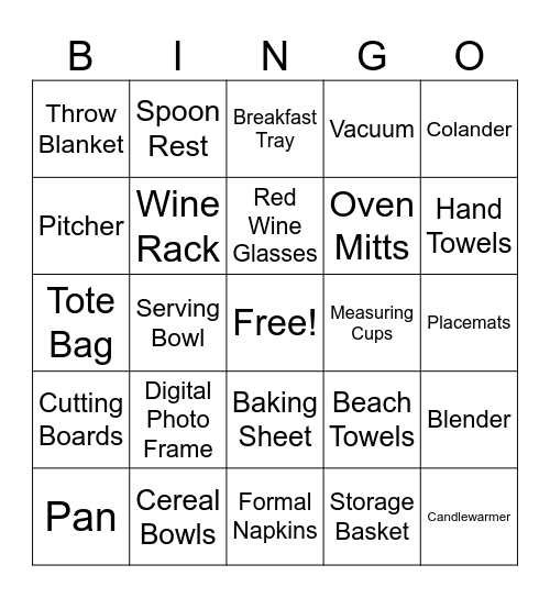 Nats' Bridal Bingo! Bingo Card