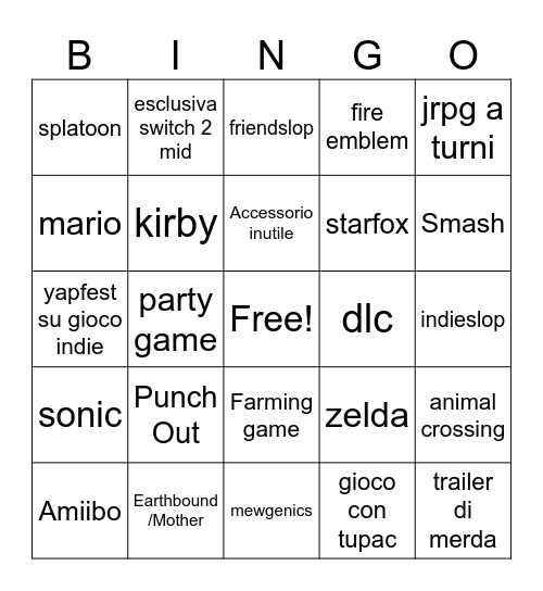 Direct Bingo Card