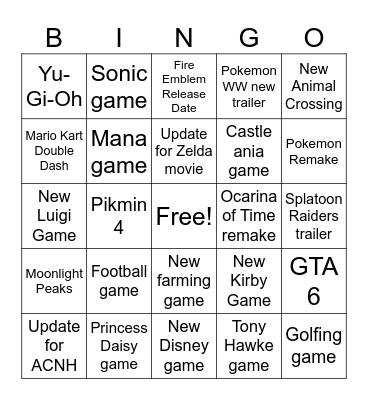 Jan Bingo Card