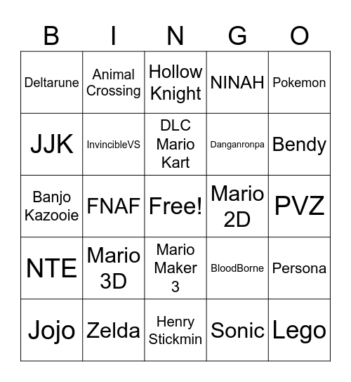 Nintendo Direct 2026/06/09 Bingo Card