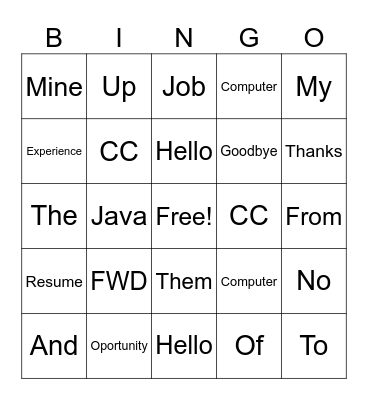 Teste Bingo Card