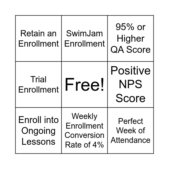 CSC Summer Bingo Card