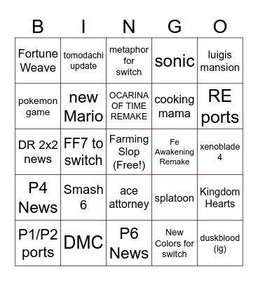 Direct Bingo Card