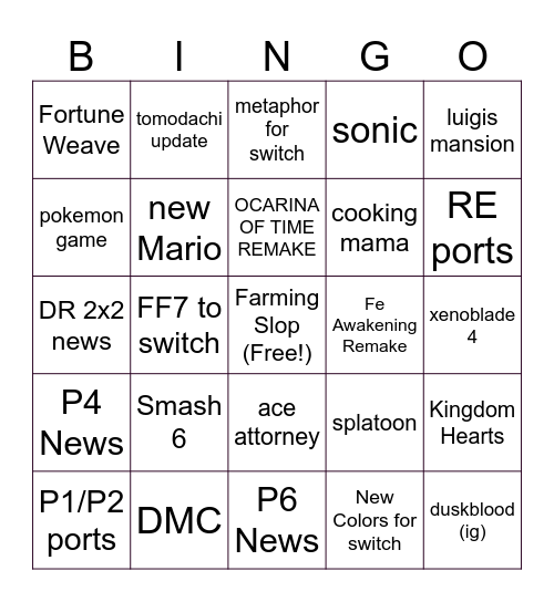 Direct Bingo Card