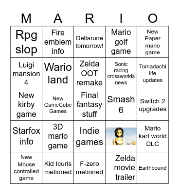 Nintendo switch 2 direct Bingo Card