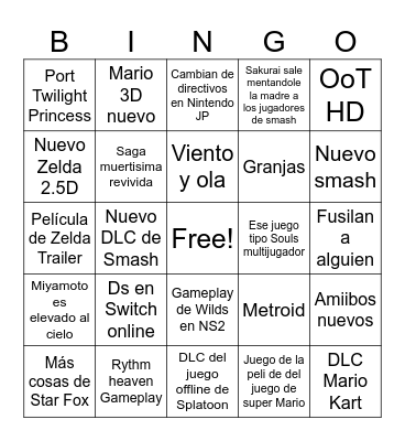 Direct Bingo Card