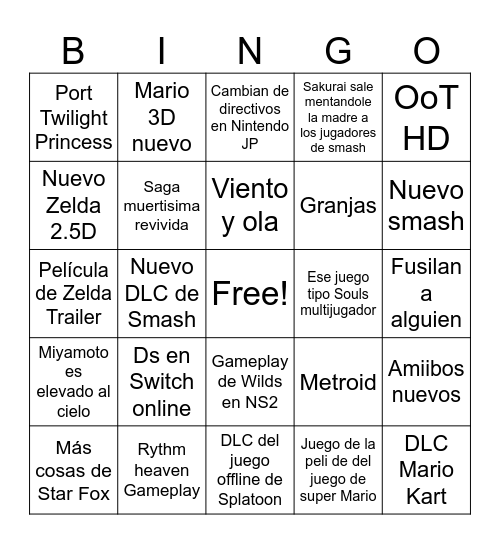 Direct Bingo Card
