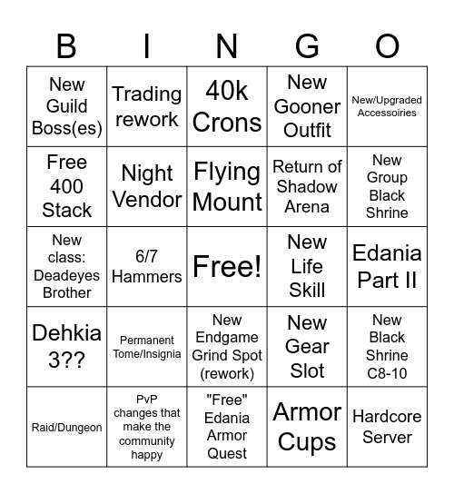 Heidel Ball 2026 Bingo Card