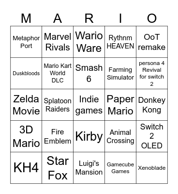 Direct 6/8 Bingo Card