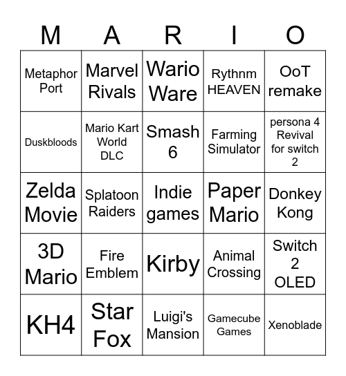 Direct 6/8 Bingo Card