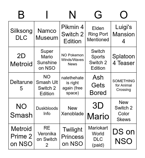 BINGO Card