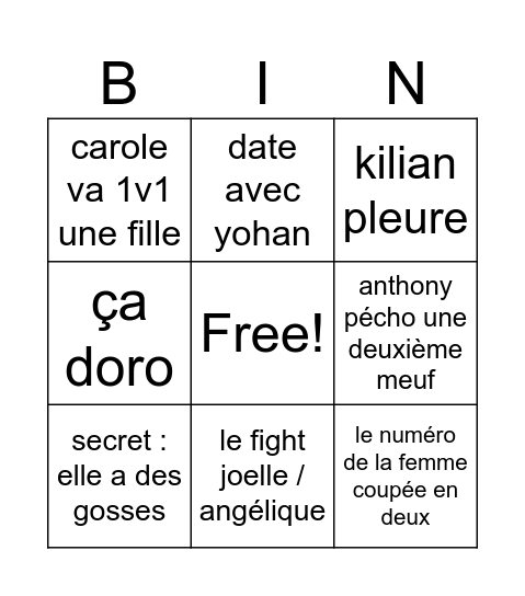 qui veut épouser ma progéniture masculine Bingo Card