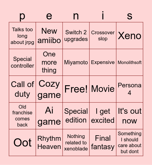 June direct Bingo Card