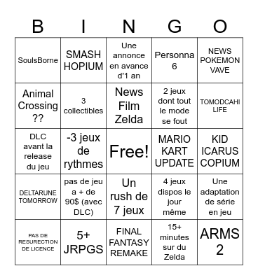 Untitled Bingo of ultimate destiny Bingo Card