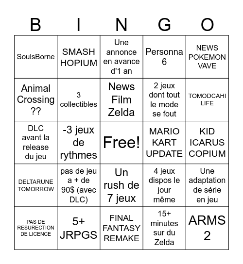 Untitled Bingo of ultimate destiny Bingo Card