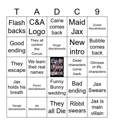 TADC EP 9 Bingo Card Bingo Card