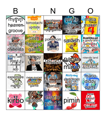 nintendo direct deltarune tomorrow Bingo Card