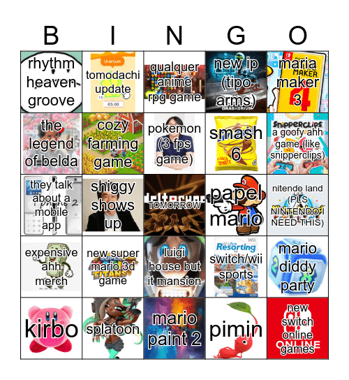 nintendo direct deltarune tomorrow Bingo Card