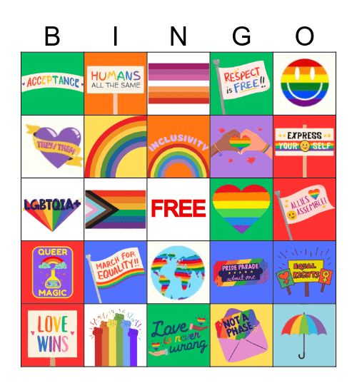 PRIDE BINGO Card